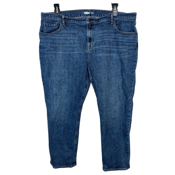 Old Navy Jeans Womens Size 18 Boyfriend Mid Rise Denim Pants Stretch Blue Casual - Picture 1 of 15